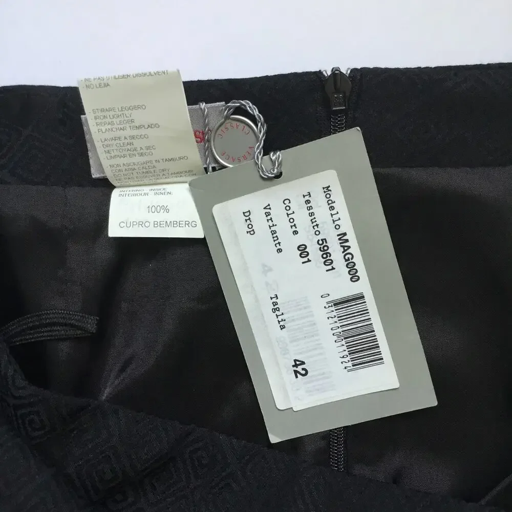 Vintage VERSACE CLASSIC Career Pencil Skirt Black Sz 42 Us sz 6